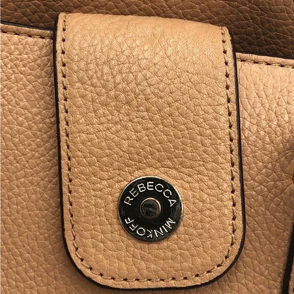 Rebecca Minkoff Peach Tan Pebbled Leather Satchel Bag Purse 🌺🌺 - Picture 8 of 15